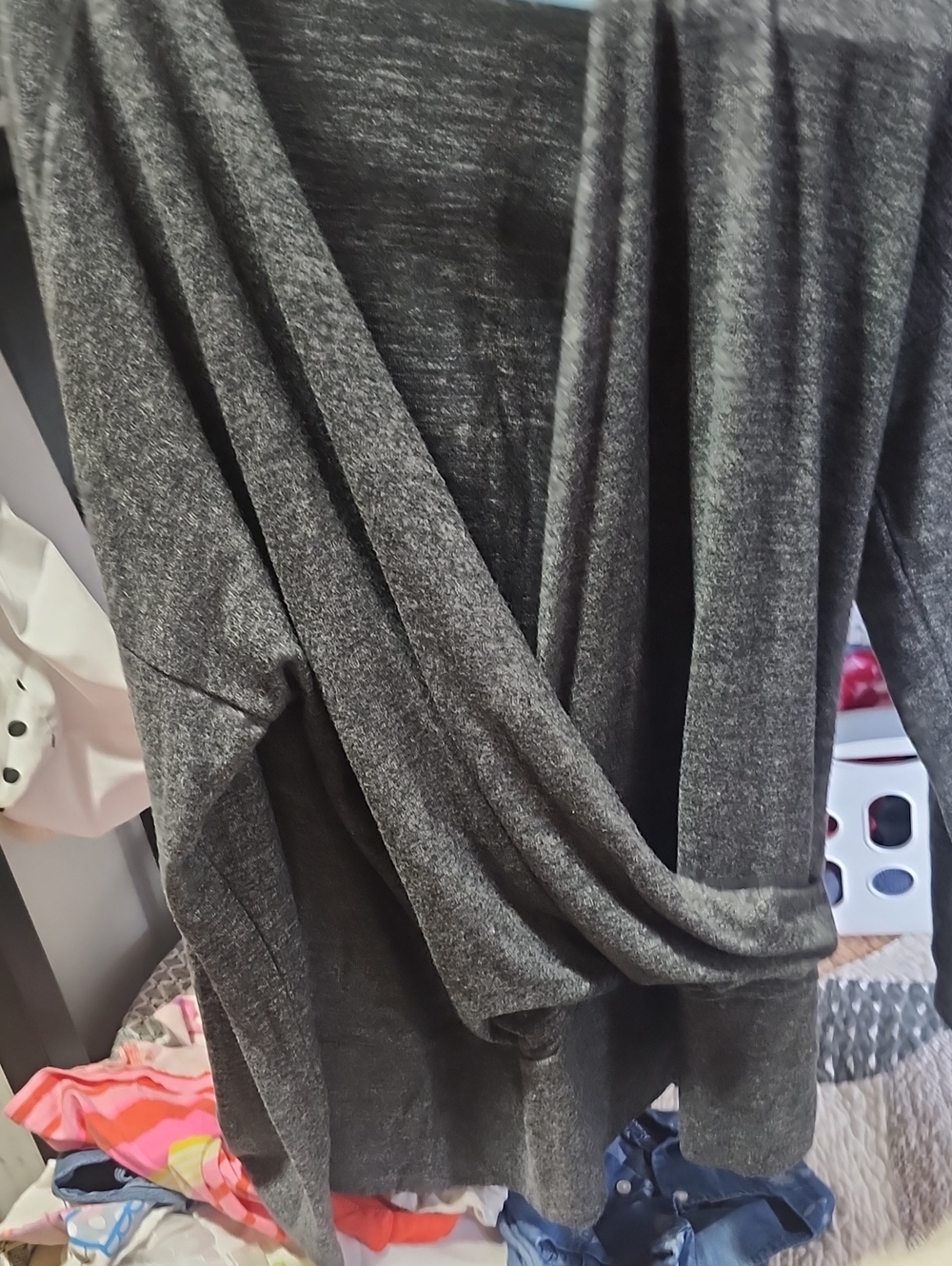 Women's Dark Gray V-Neck Wrap Sweater
